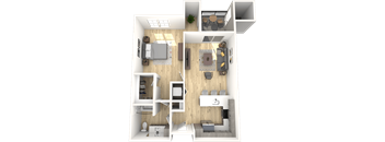 The Laurel A2 One Bedroom One Bathroom Floor Plan