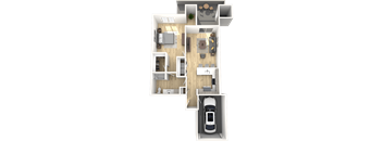 The Laurel A2G One Bedroom One Bathroom Floor Plan