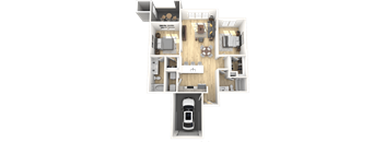 The Laurel B2G Two Bedroom Two Bathroom Floor Plan