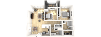 The Laurel B4 Two Bedroom Two Bathroom Floor Plan