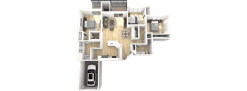 The Laurel C1G Three Bedroom Two Bathroom Floor Plan