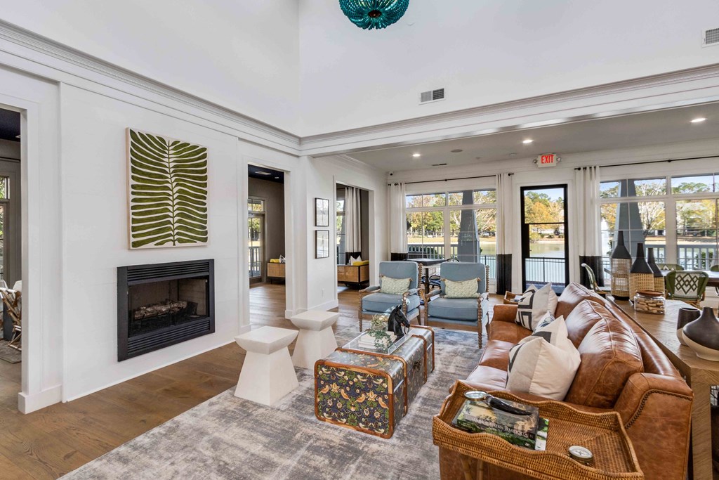 the ceiling of a building with many lights on it