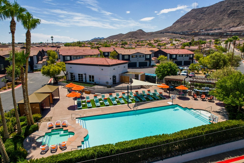 a view of the pool at desert vacation villas, a vri resort or nearby