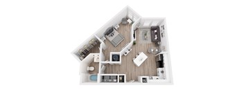 a1 floor plan  1 bedroom with 2 baths  119