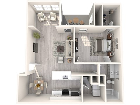 The Reserve at Wescott Apartments Woods Sunroom Floor Plan