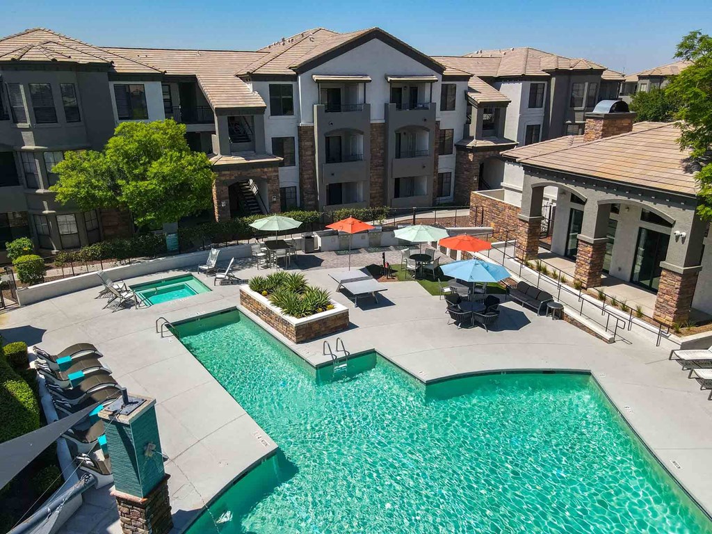 our apartments showcase a swimming pool