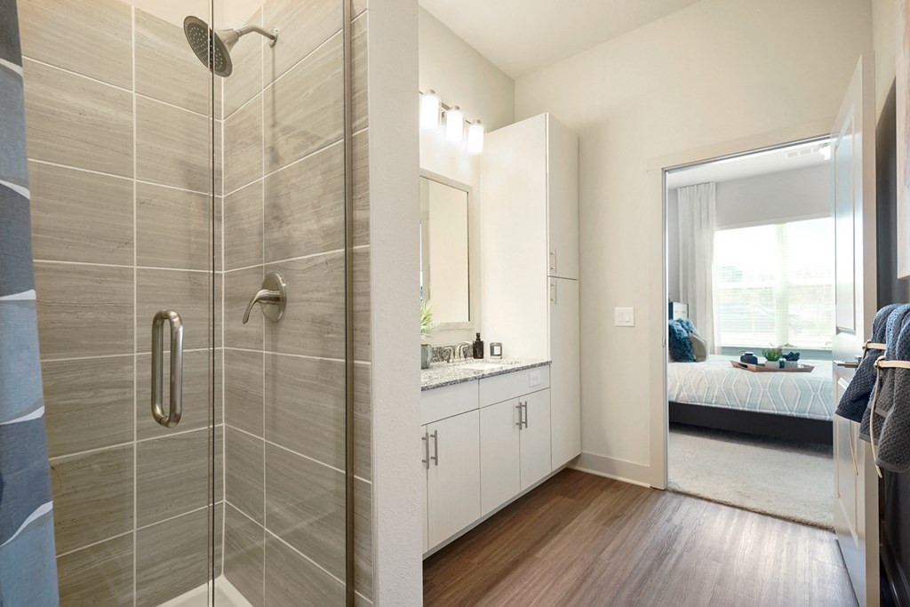 The Mezz Apartments Model Bathroom
