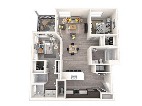a floor plan of a house with a bedroom and a living room