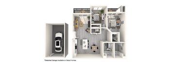 A detached garage is available on select homes.
