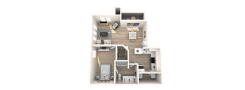 The Presley at Whitney Ranch Apartments Blue Hawaii Floor Plan