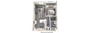 a 1 bedroom floor plan  950 sq ft