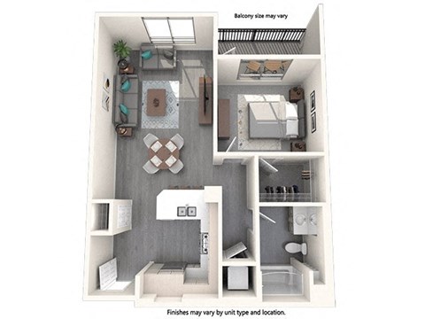 a 1 bedroom floor plan  950 sq ft