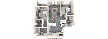 a 2 bedroom192 sq ft floor plan