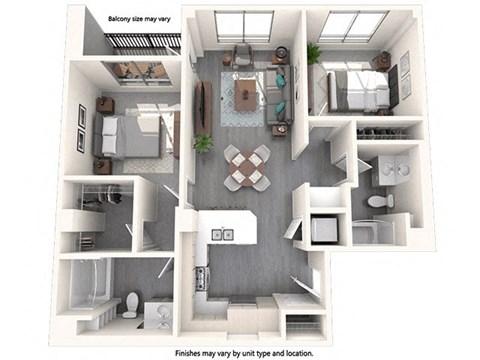 a 2 bedroom192 sq ft floor plan