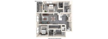 a 2 bedroom192 sq ft floor plan