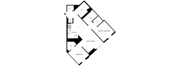 A black and white image of a house floor plan.