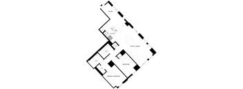 A black and white image of a house floor plan.