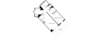 A black and white image of a house floor plan.