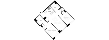 A black and white image of a floor plan of a house.