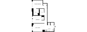 A black and white image of a floor plan for a house.