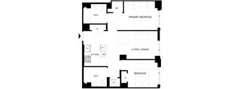A black and white image of a floor plan for a house.