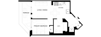 A black and white image of a house floor plan.