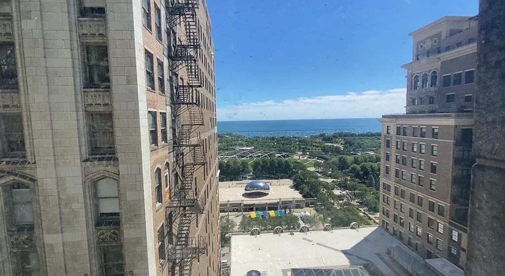 a view of the city from a skyscraper