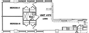 2 Bed,1 Bath - Style D
