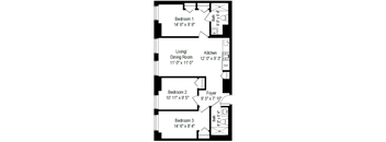 3 Bed, 2 Bath - Style A