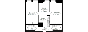 2 Bed, 2 Bath - Style E