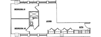 2 Bed, 1 Bath - Style C