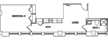 1 Bed, 1 Bath - Style A