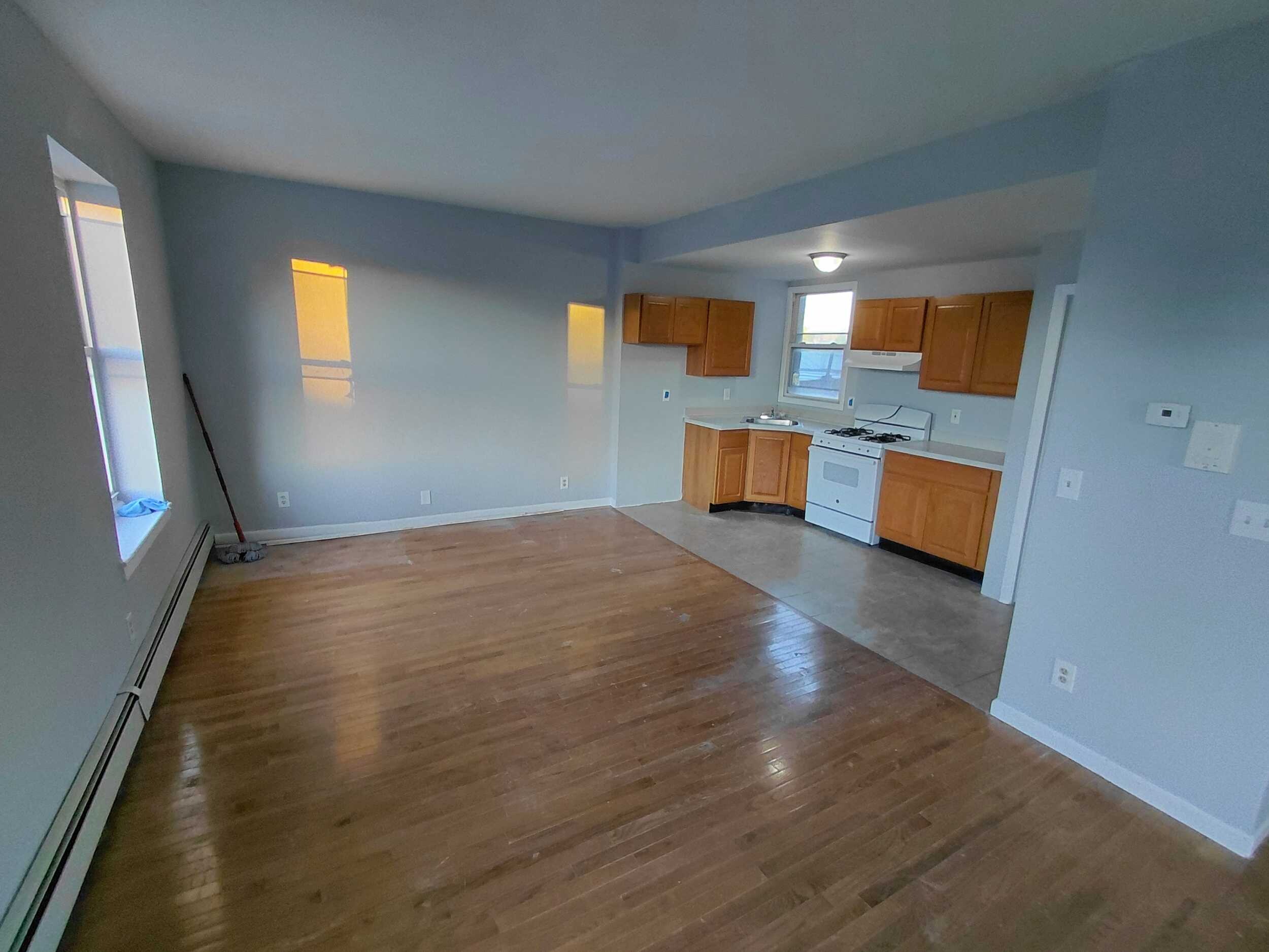 kitchen with wooden floors