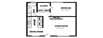 A black and white image of a floor plan for a house.