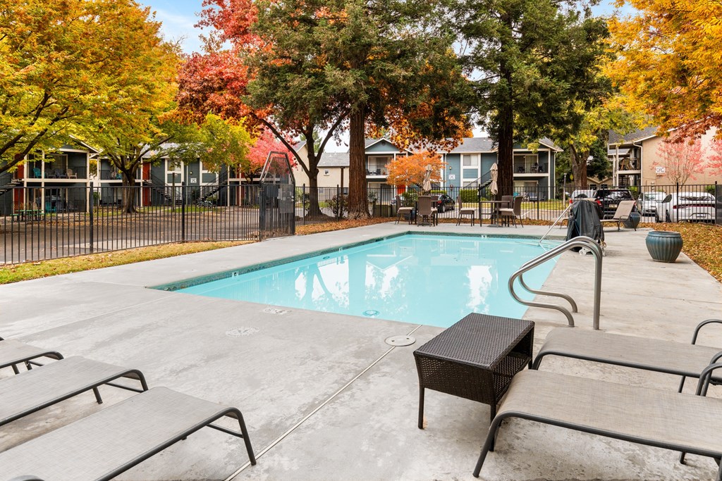 Pool With Sundecks Pool With Sundecks at Redwood Cove Apartments, Chico California