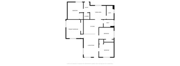 A floor plan of a house with labeled rooms.