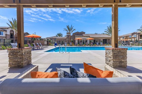 the swimming pool at the estates apartments