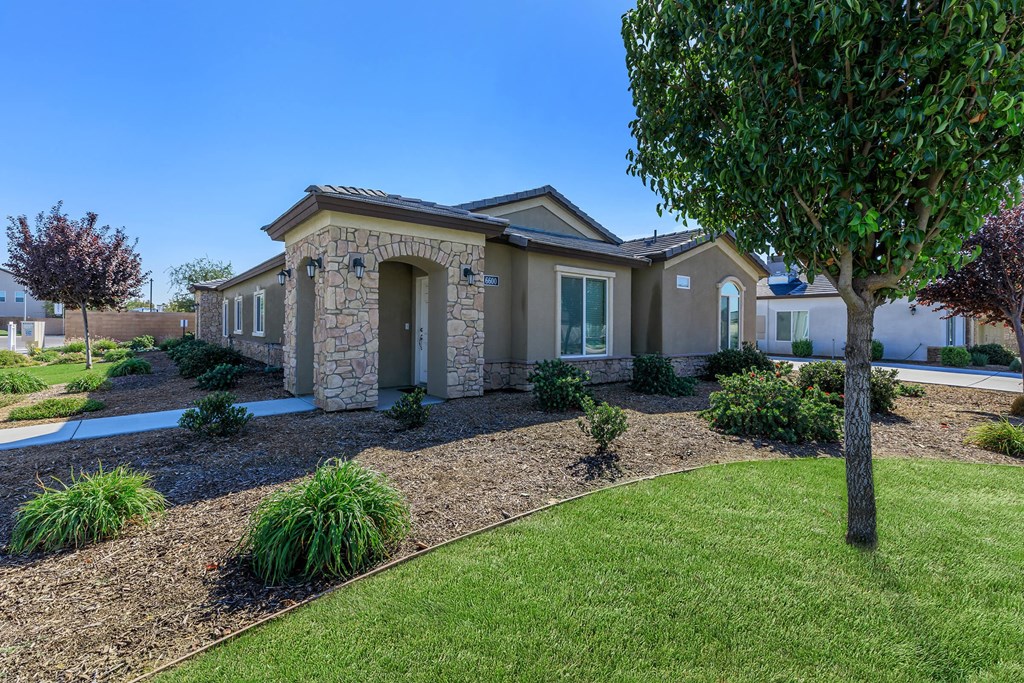 a house with a yard and a tree
