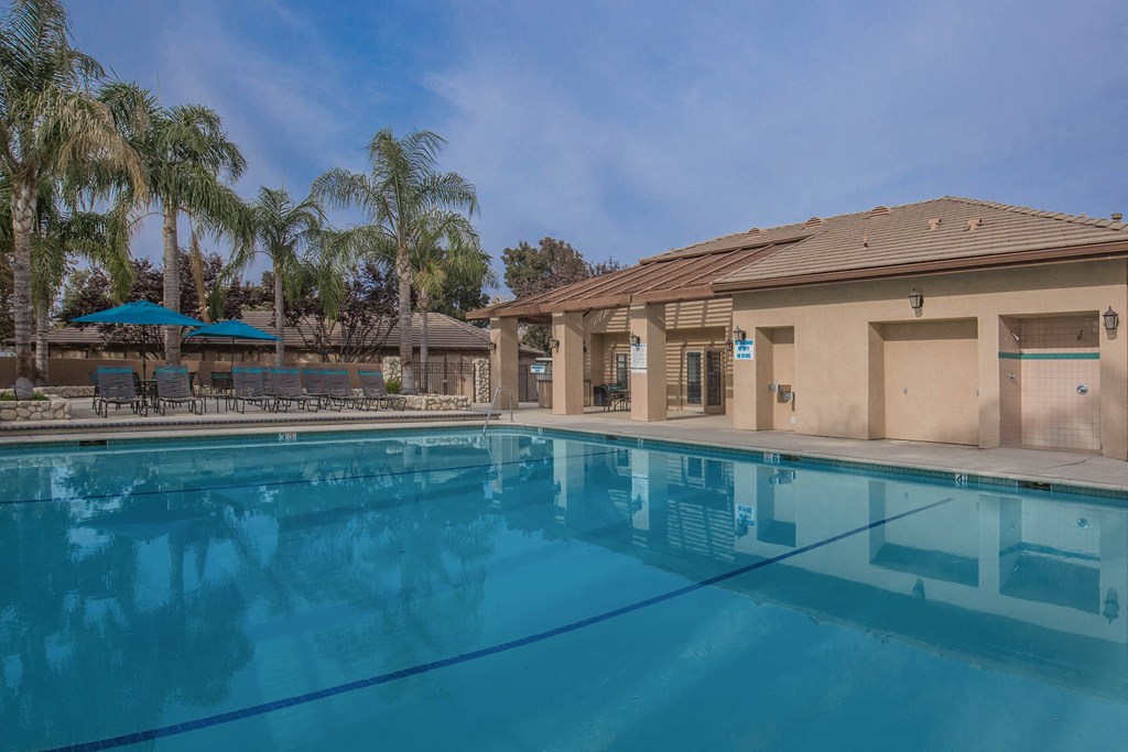 the swimming pool at the clubhouse at villas of renaissance apartments