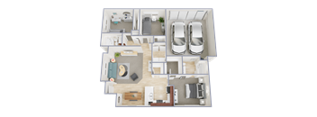 a floor plan of a 3 bedroom apartment