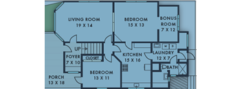 2 Bedroom 1 Bath