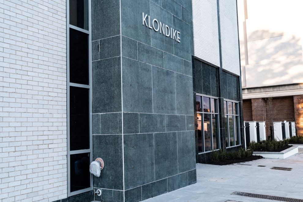 a building with a sign on the side of it