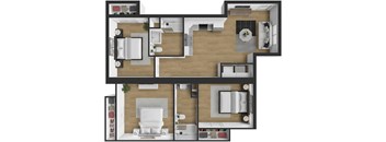 a floor plan of a house with a bedroom and a bathroom