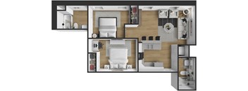 a floor plan of a house with a bedroom and a bathroom