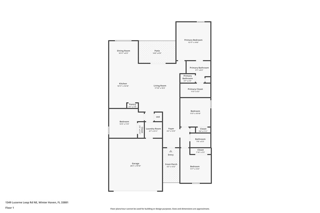 A floor plan of a house with a living room, two bedrooms, a bathroom, and a kitchen.