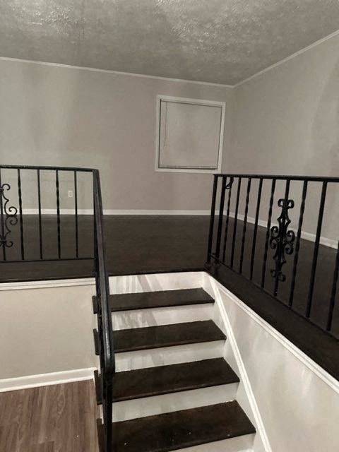 a staircase in a house with a railing