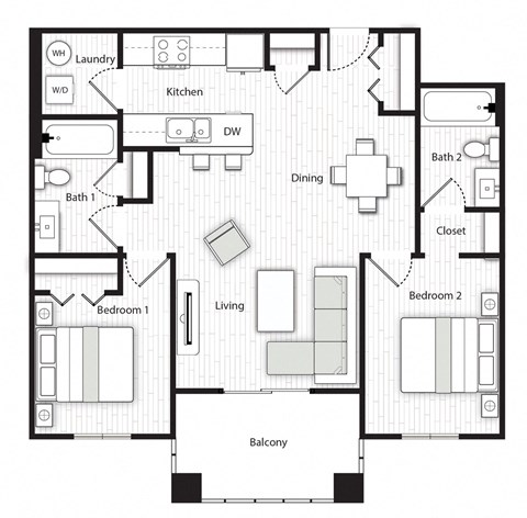 2 bed 2 bath B at The Laurent at Laurel Apartments, Edmonton, T6T 2T5