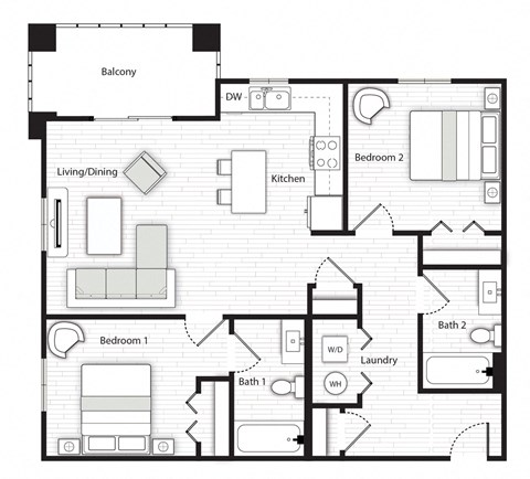 2 Bed 2 Bath (2414) at The Laurent at Laurel Apartments, Edmonton, AB, T6T 2T5
