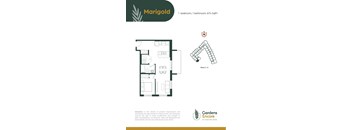 A floor plan for a property named Marigold at Gardens Encore at Century Park.
