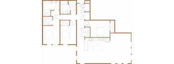 a floor plan of a small house with a kitchen and a living room